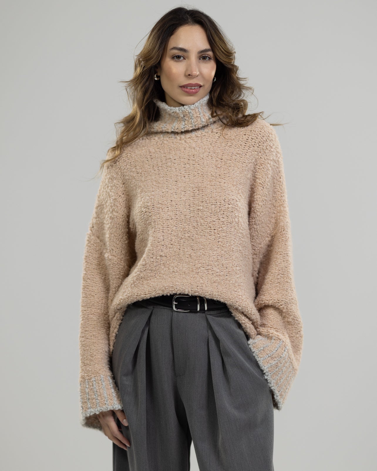Sloane Turtleneck | Powder Pink | Alpaca Blend