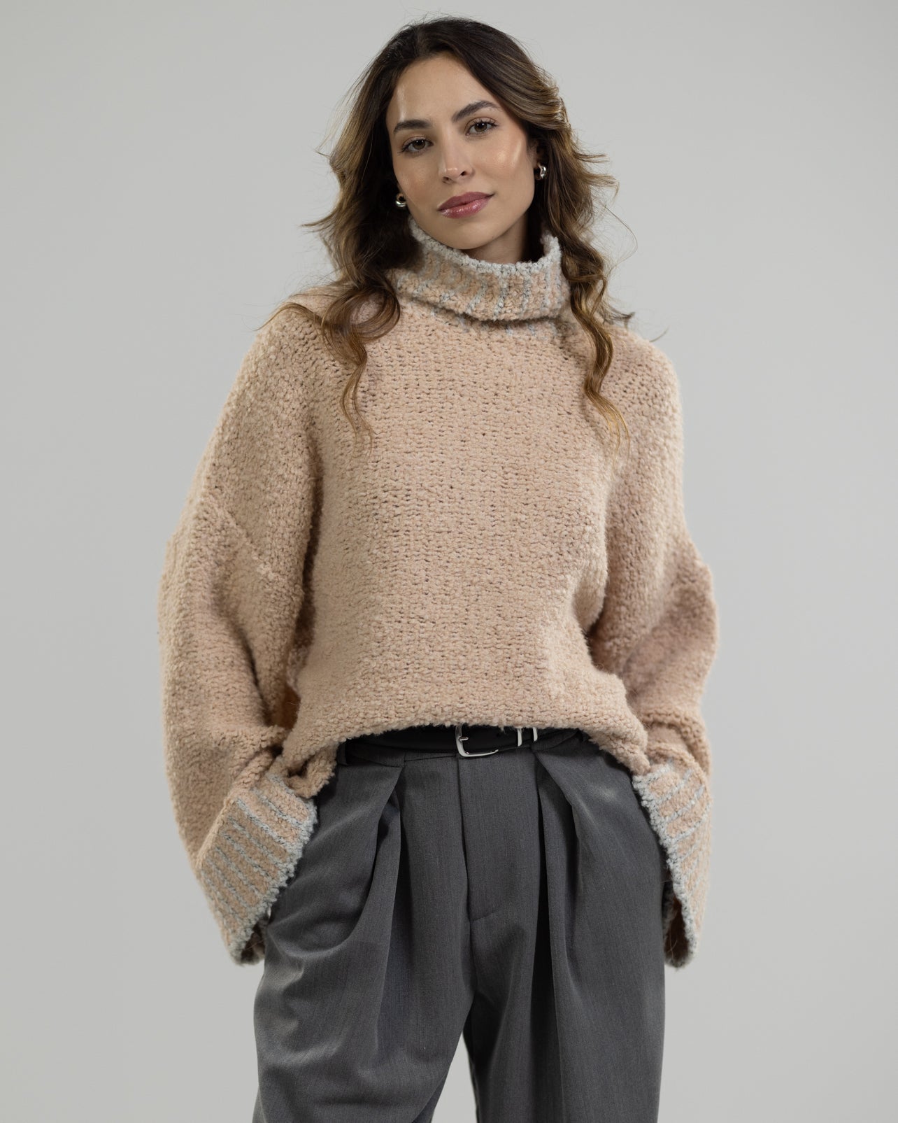 Sloane Turtleneck | Powder Pink | Alpaca Blend