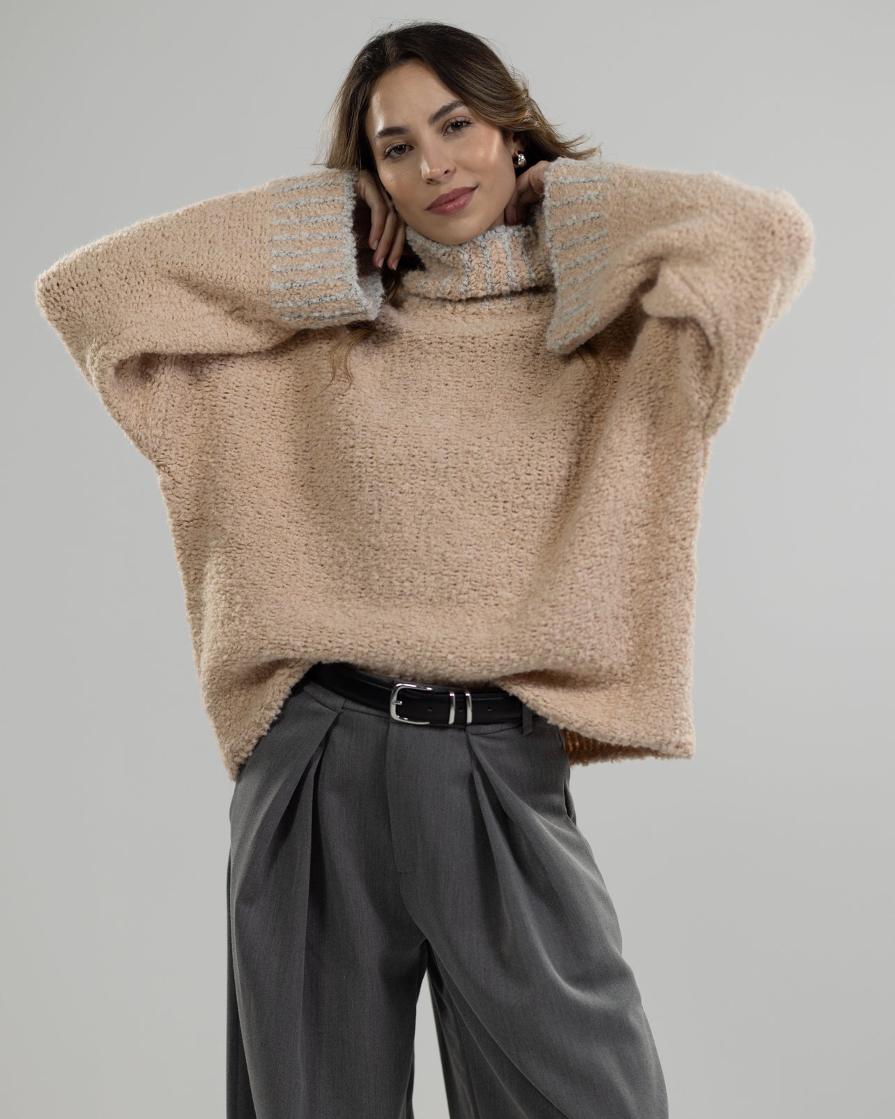 Sloane Turtleneck | Powder Pink | Alpaca Blend