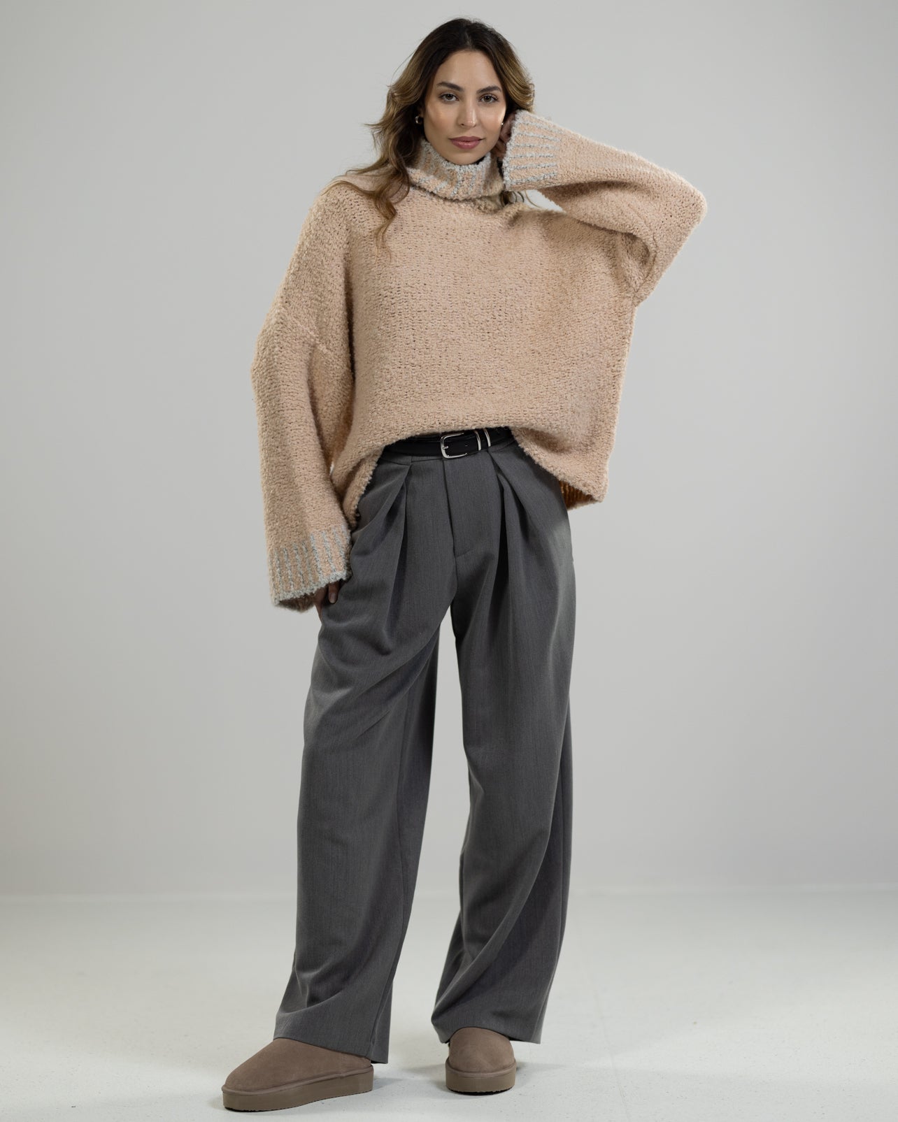 Sloane Turtleneck | Powder Pink | Alpaca Blend