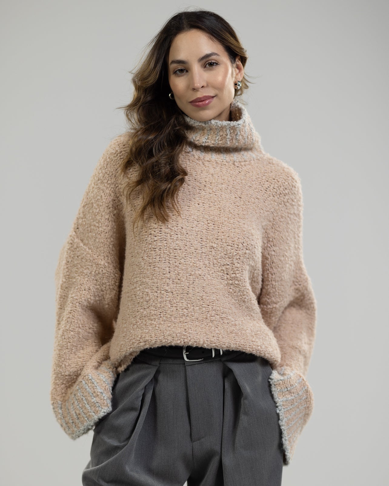 Sloane Turtleneck | Powder Pink | Alpaca Blend