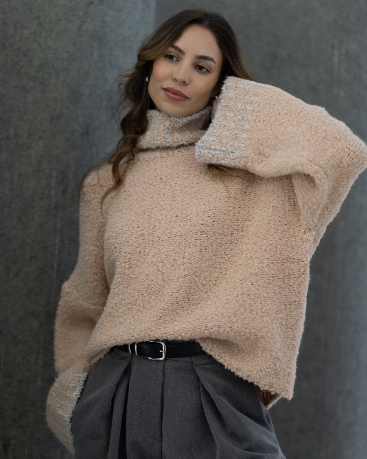 Sloane Turtleneck | Powder Pink | Alpaca Blend