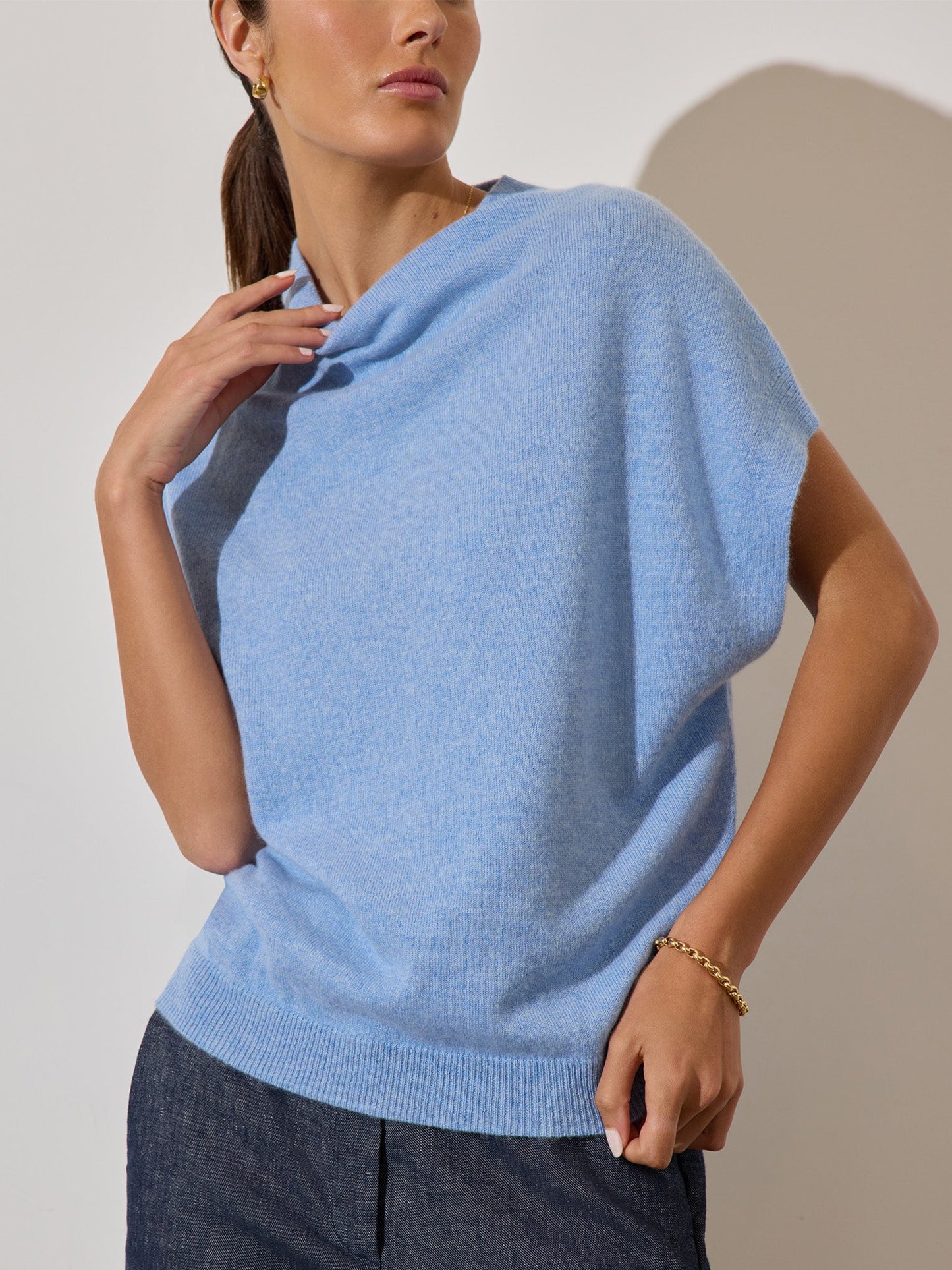 The Morten Funnel Neck Cashmere Top
