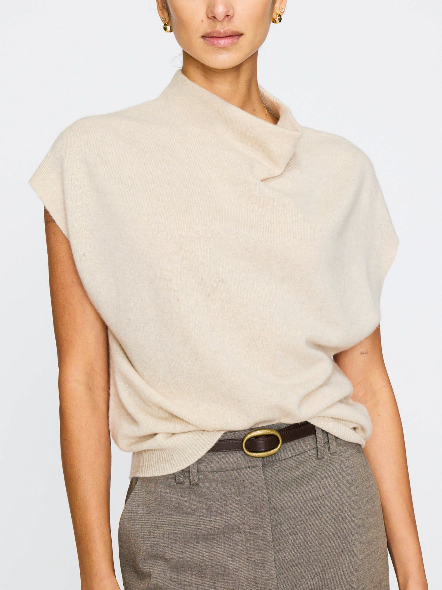 The Morten Funnel Neck Cashmere Top
