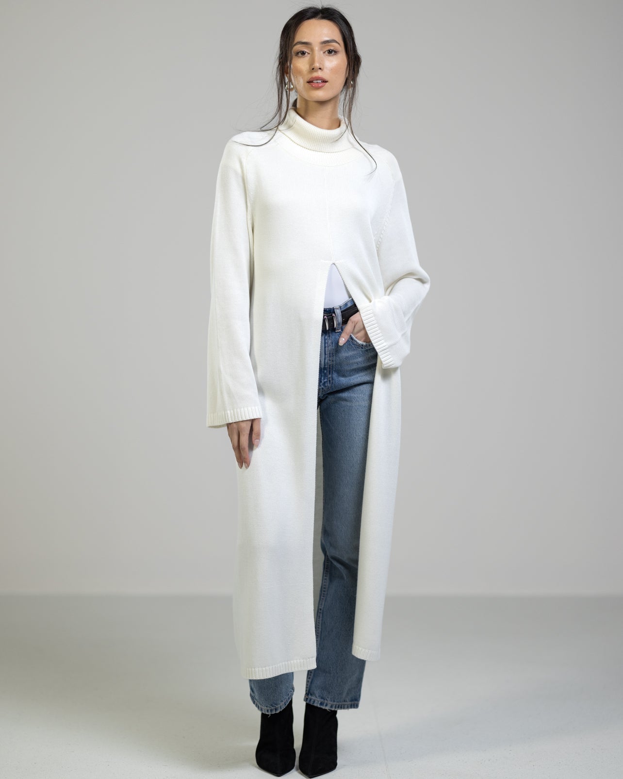 Eva Heavyweight Throw On | Ivory | Cashmere Blend