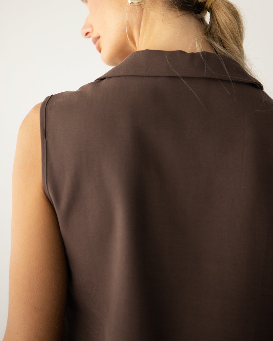 Sylvia Vest Top | Espresso Brown