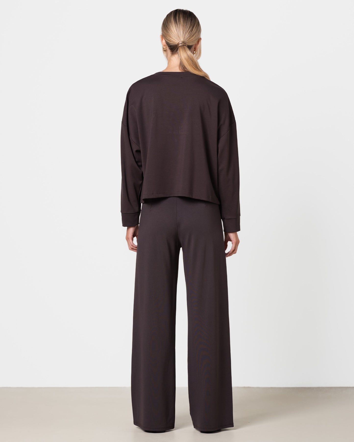 Yumi Elastic Waist Pants | Chocolate Brown
