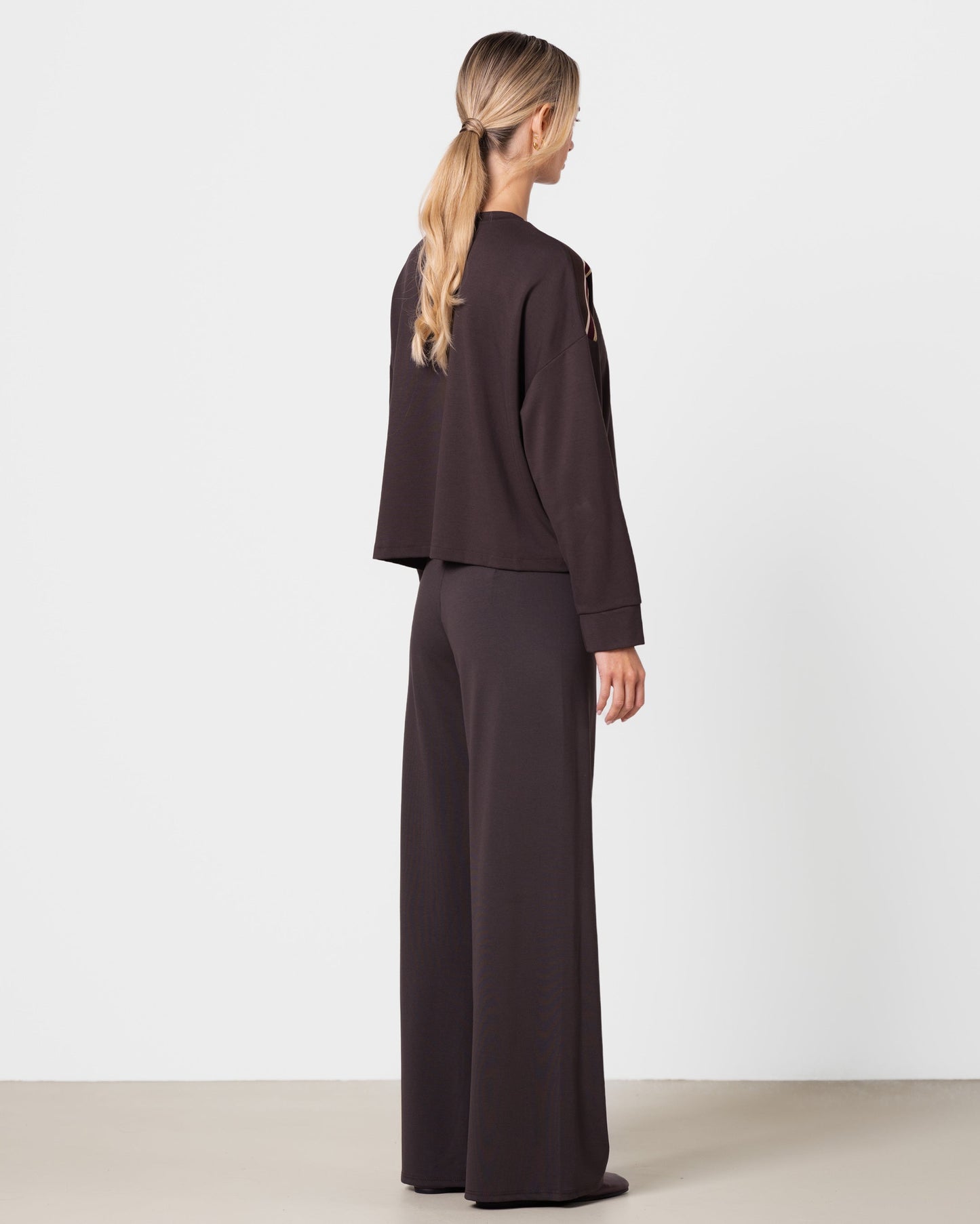 Yumi Elastic Waist Pants | Chocolate Brown