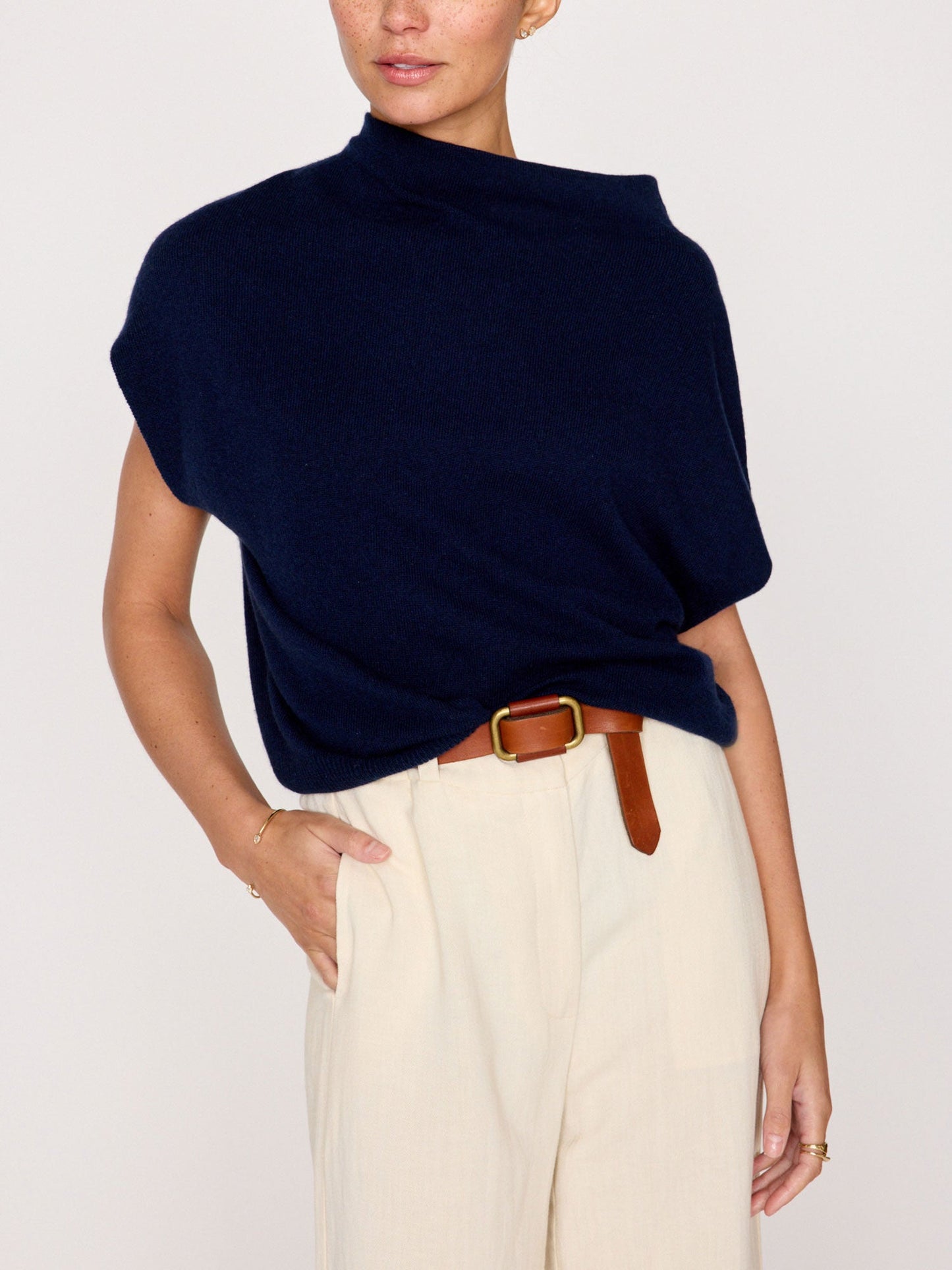 The Morten Funnel Neck Cashmere Top