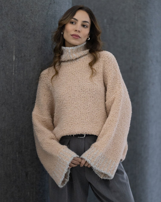 Sloane Turtleneck | Powder Pink | Alpaca Blend