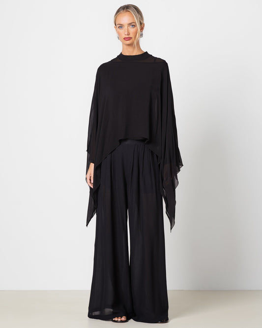 Emberly Lightweight Poncho | Black